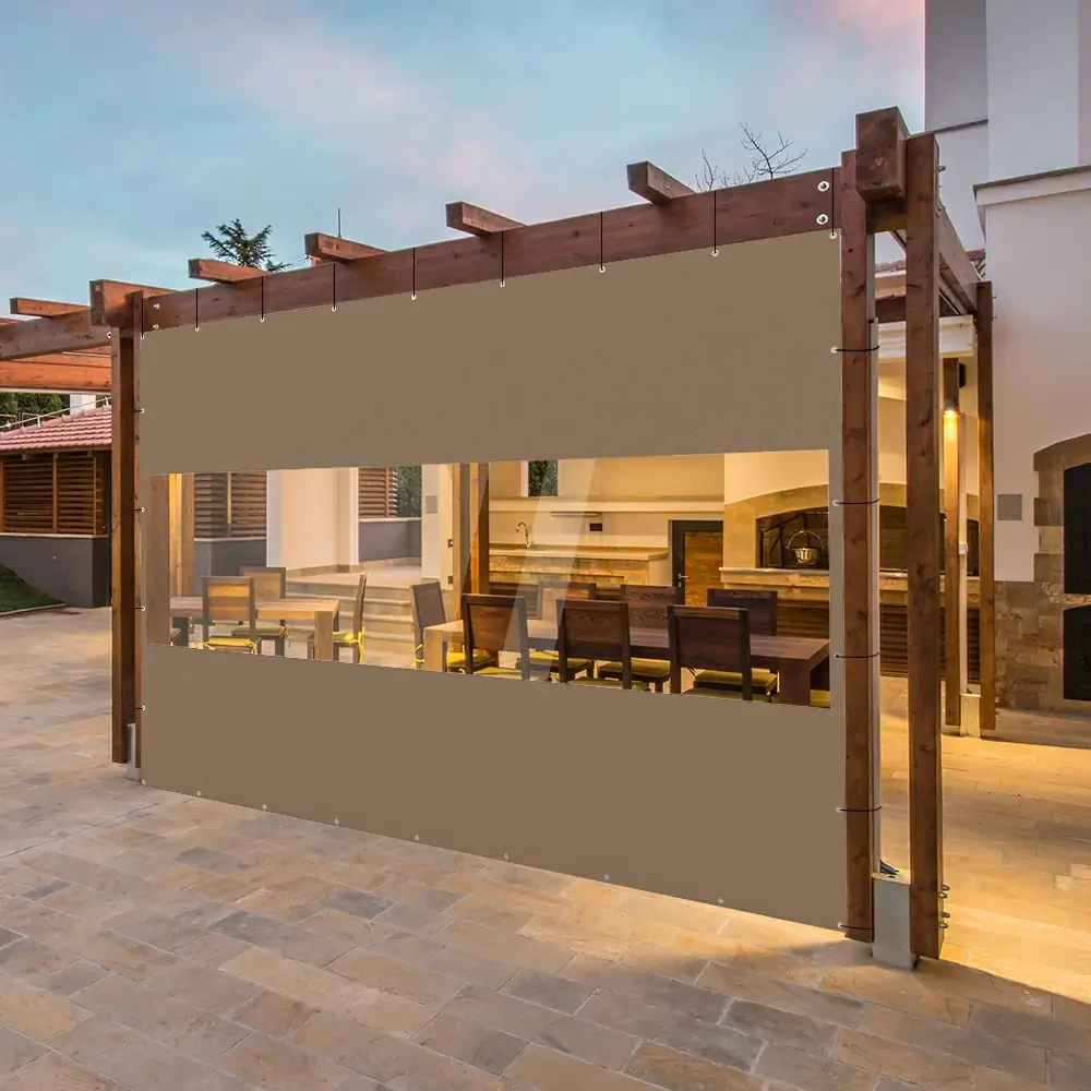 Outdoor Curtains with Clear PVC Panels - Image 121