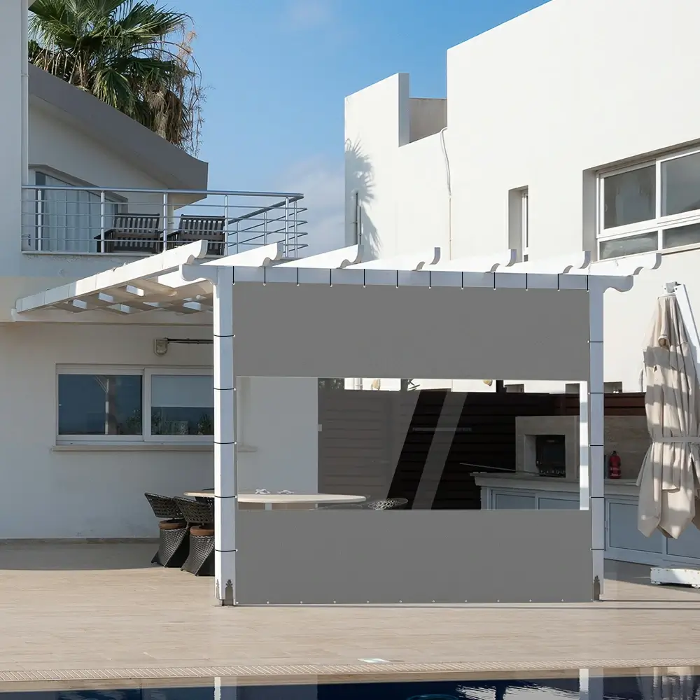 Outdoor Curtains with Clear PVC Panels - Image 129