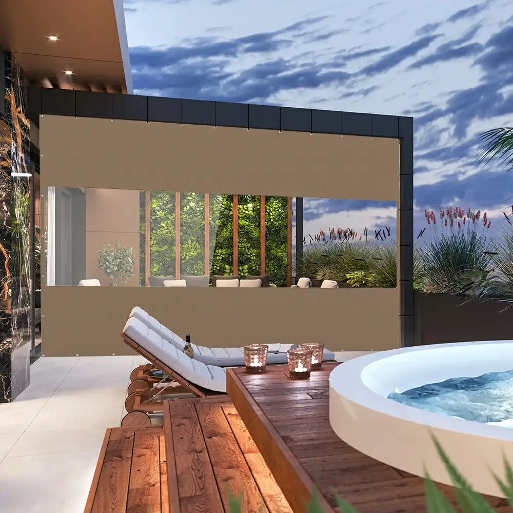 Outdoor Curtains with Clear PVC Panels - Image 137