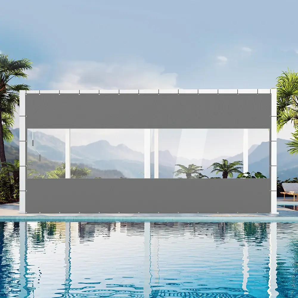 Outdoor Curtains with Clear PVC Panels - Image 145