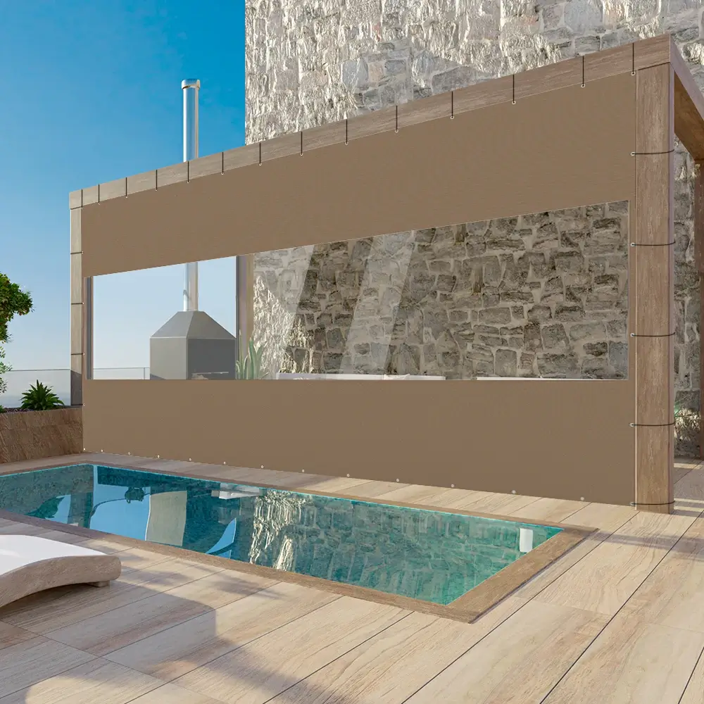 Outdoor Curtains with Clear PVC Panels - Image 153