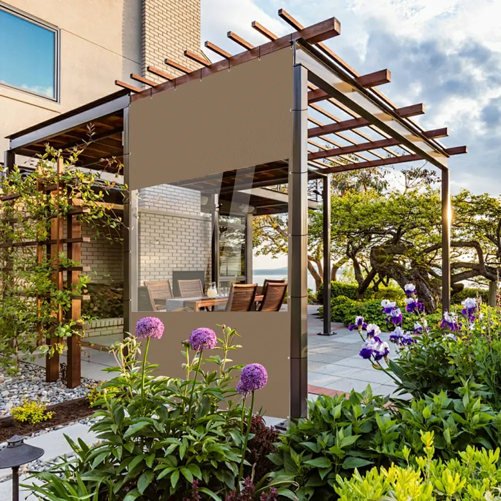 Outdoor Curtains with Clear PVC Panels - Image 25