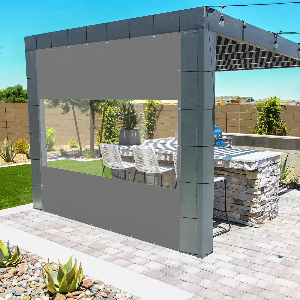 Outdoor Curtains with Clear PVC Panels - Image 33
