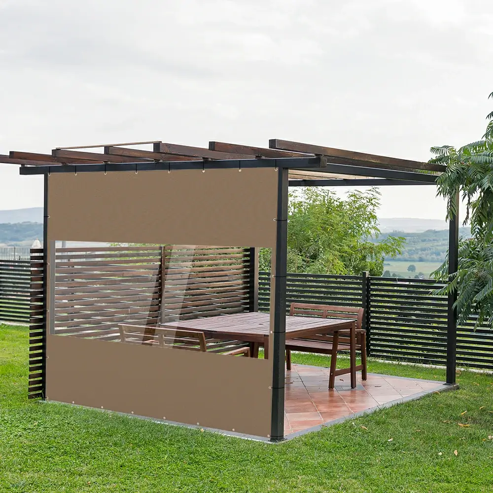 Outdoor Curtains with Clear PVC Panels - Image 41