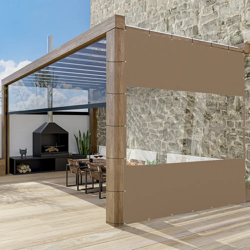 Outdoor Curtains with Clear PVC Panels - Image 57