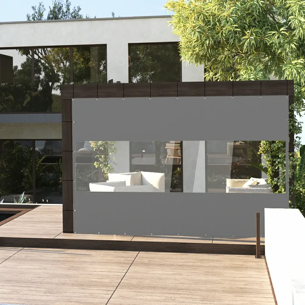 Outdoor Curtains with Clear PVC Panels - Image 65