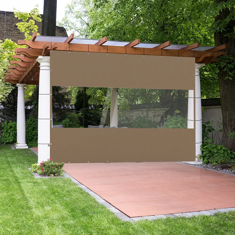 Outdoor Curtains with Clear PVC Panels - Image 73