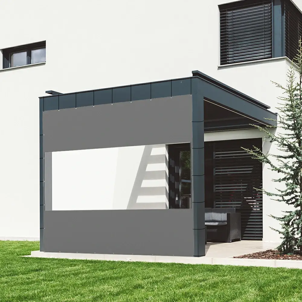 Outdoor Curtains with Clear PVC Panels - Image 81