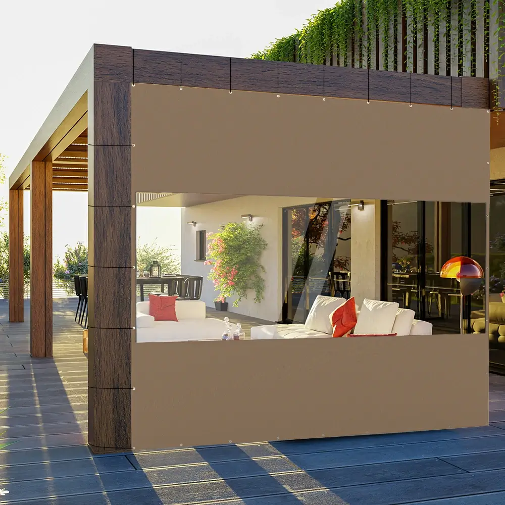 Outdoor Curtains with Clear PVC Panels - Image 89