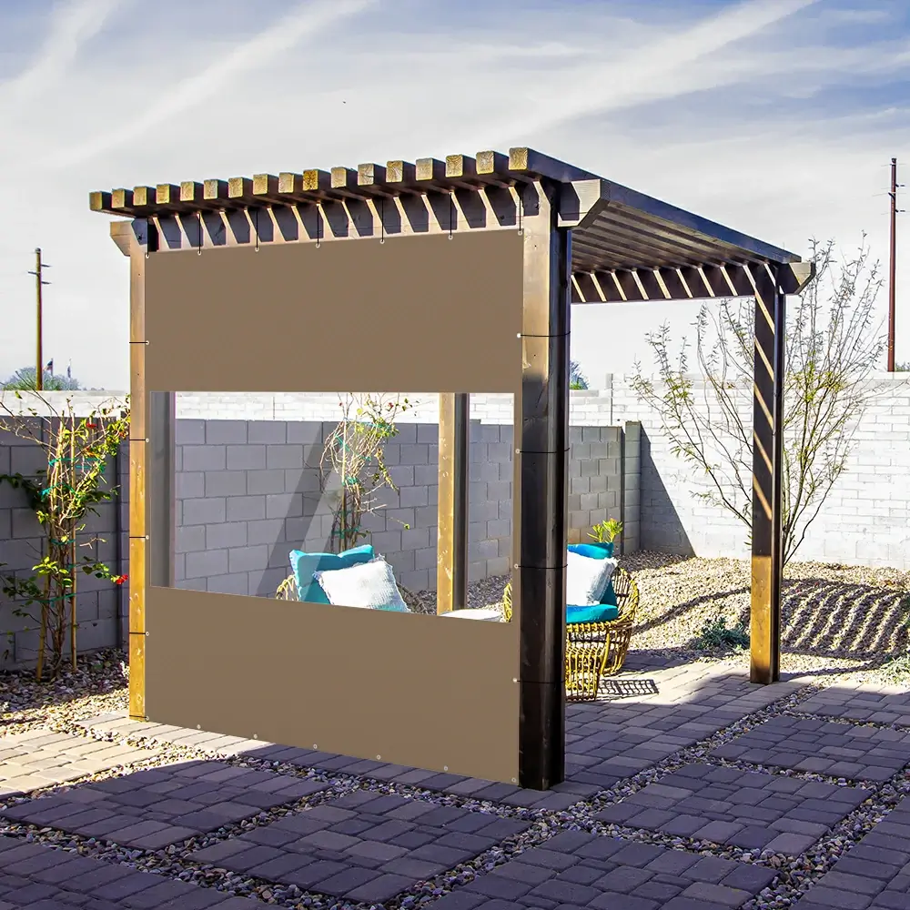 Outdoor Curtains with Clear PVC Panels - Image 9