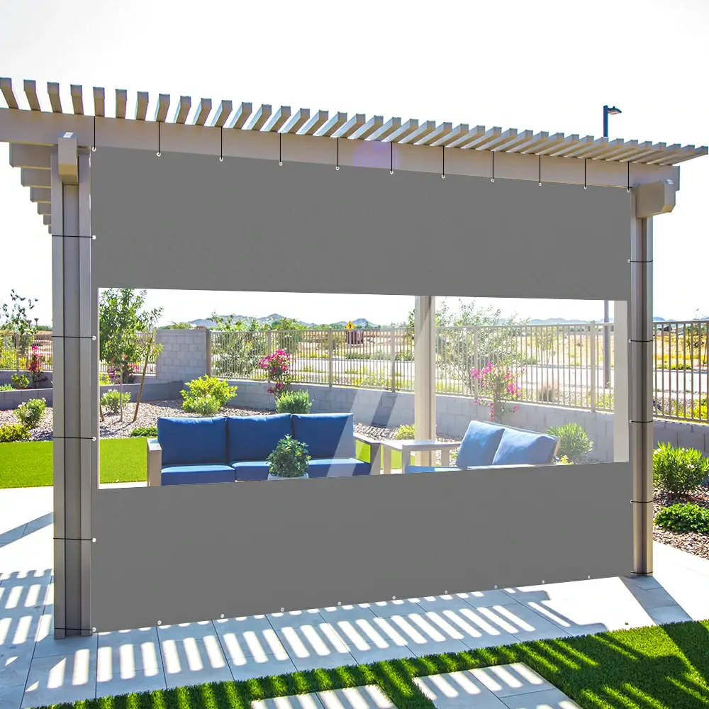 Outdoor Curtains with Clear PVC Panels - Image 97
