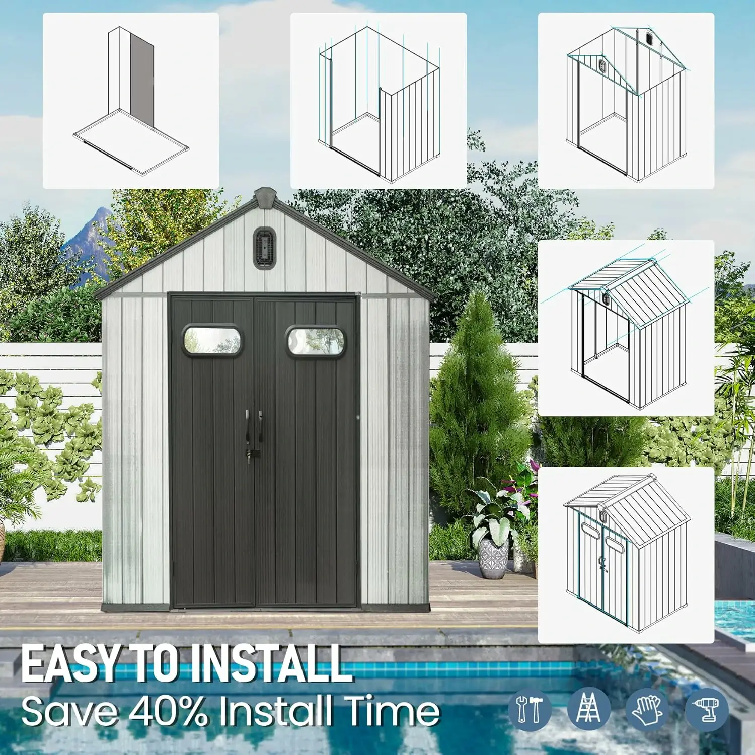 Outdoor Resin Storage Shed - Image 49