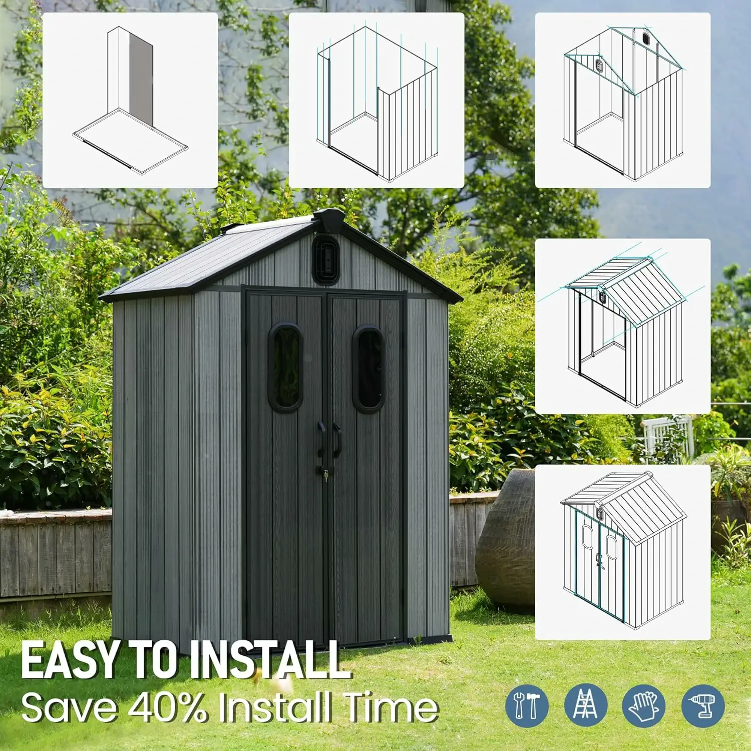 Outdoor Resin Storage Shed - Image 56