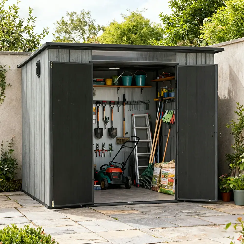 Outdoor Resin Storage Shed Sloping Roof - Image 10