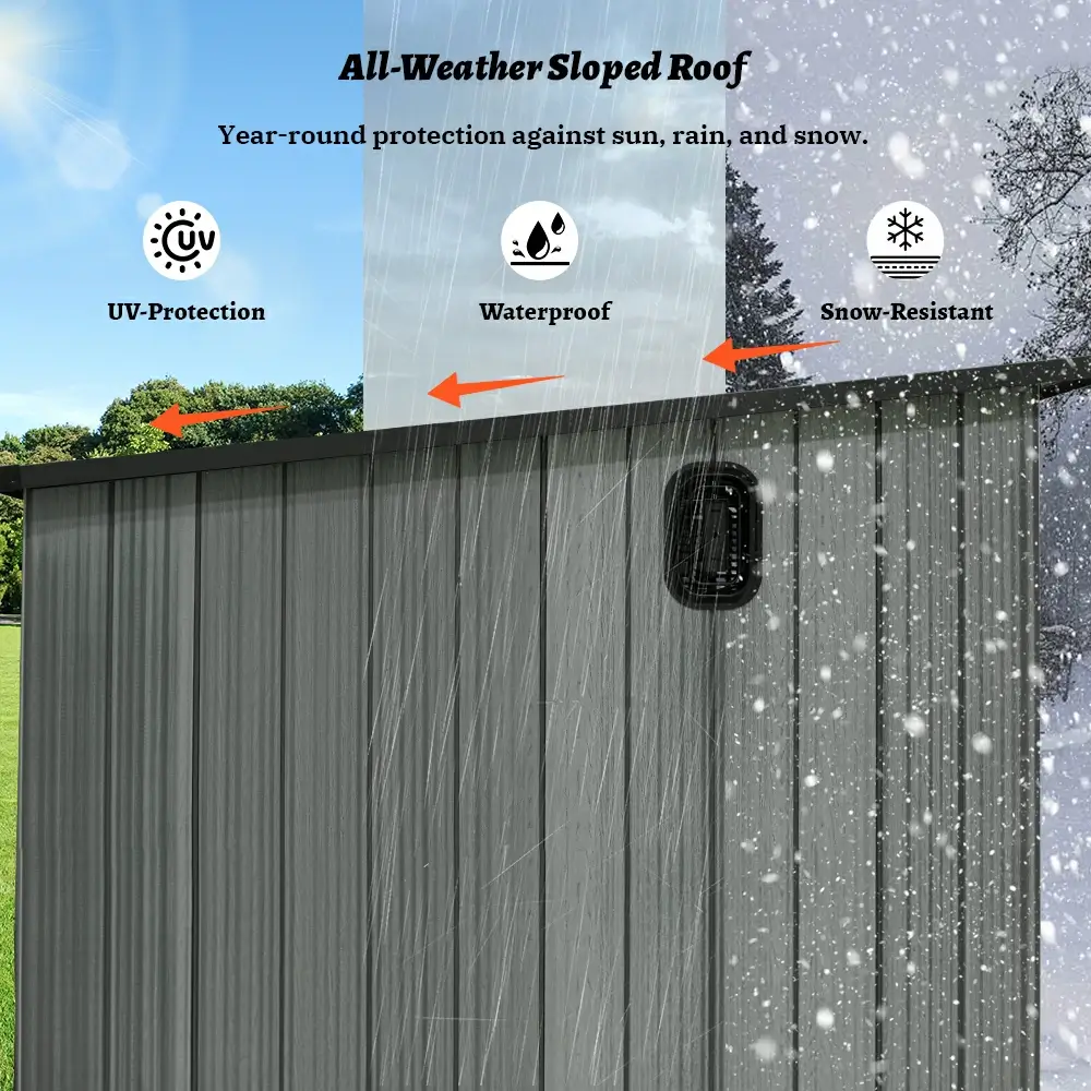 Outdoor Resin Storage Shed Sloping Roof - Image 25