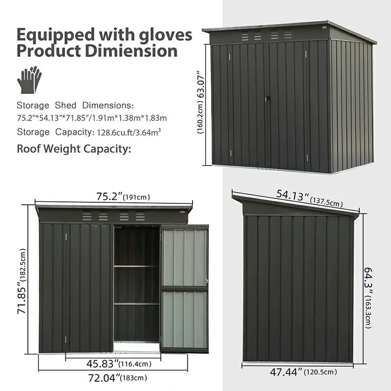 Metal Storage Shed Sloping Roof - Image 10