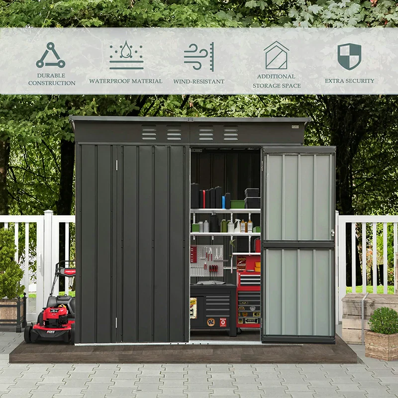 Metal Storage Shed Sloping Roof - Image 4