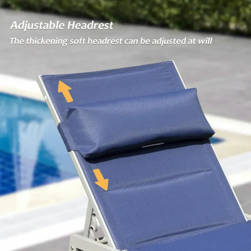 Paded Chaise Lounge W/ Wheels - Image 10