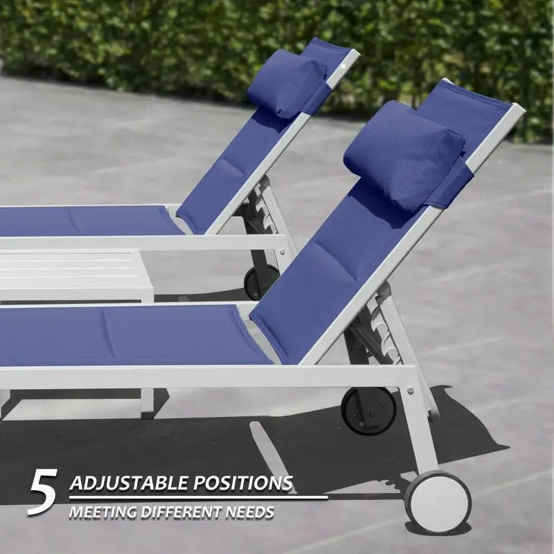 Paded Chaise Lounge W/ Wheels - Image 12