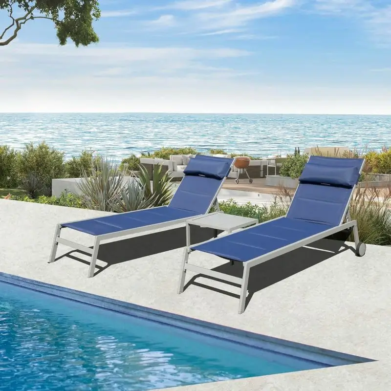 Paded Chaise Lounge W/ Wheels - Image 15
