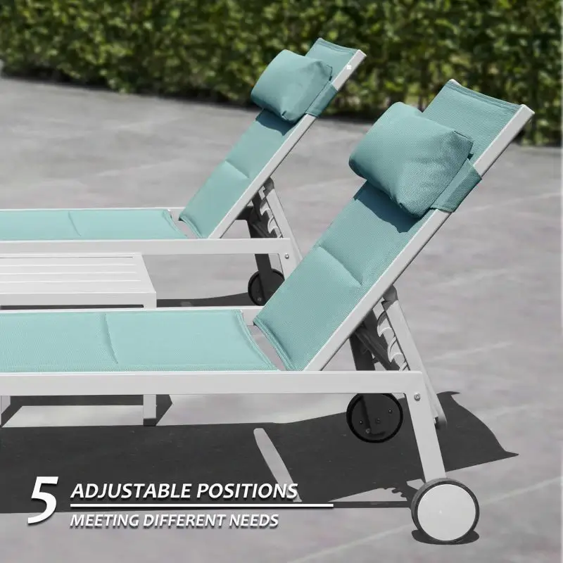 Paded Chaise Lounge W/ Wheels - Image 18