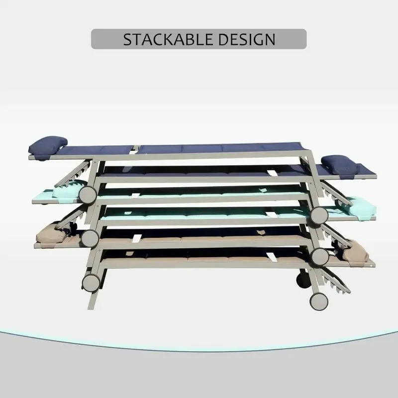 Paded Chaise Lounge W/ Wheels - Image 22