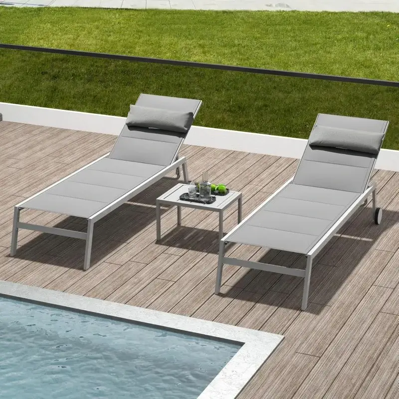 Paded Chaise Lounge W/ Wheels - Image 24