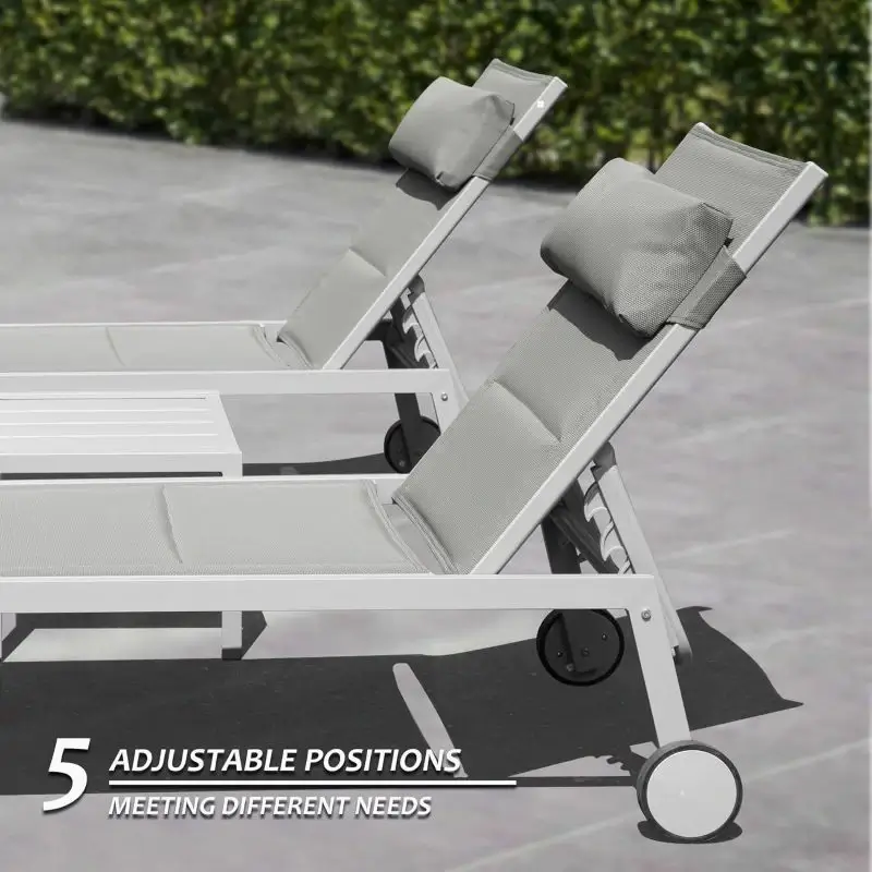 Paded Chaise Lounge W/ Wheels - Image 28