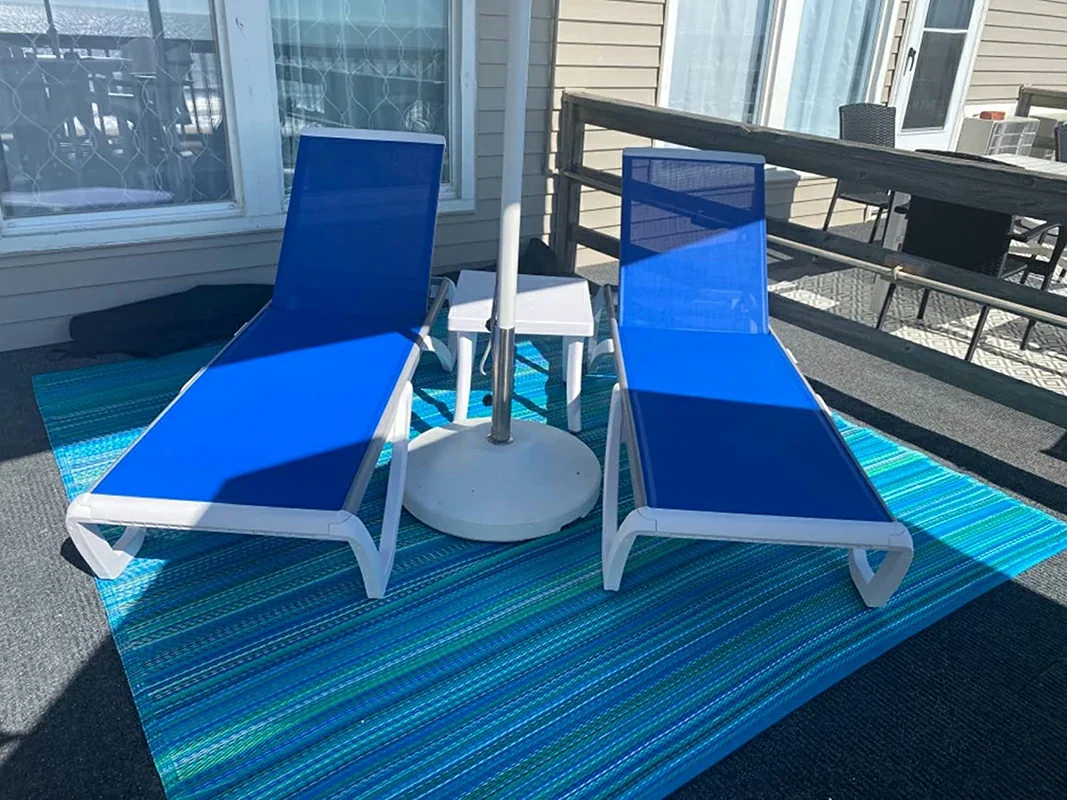 Patio Chaise Lounge Sunbathing Chair Set of 3 (2 Chairs + 1 Table) - Image 11