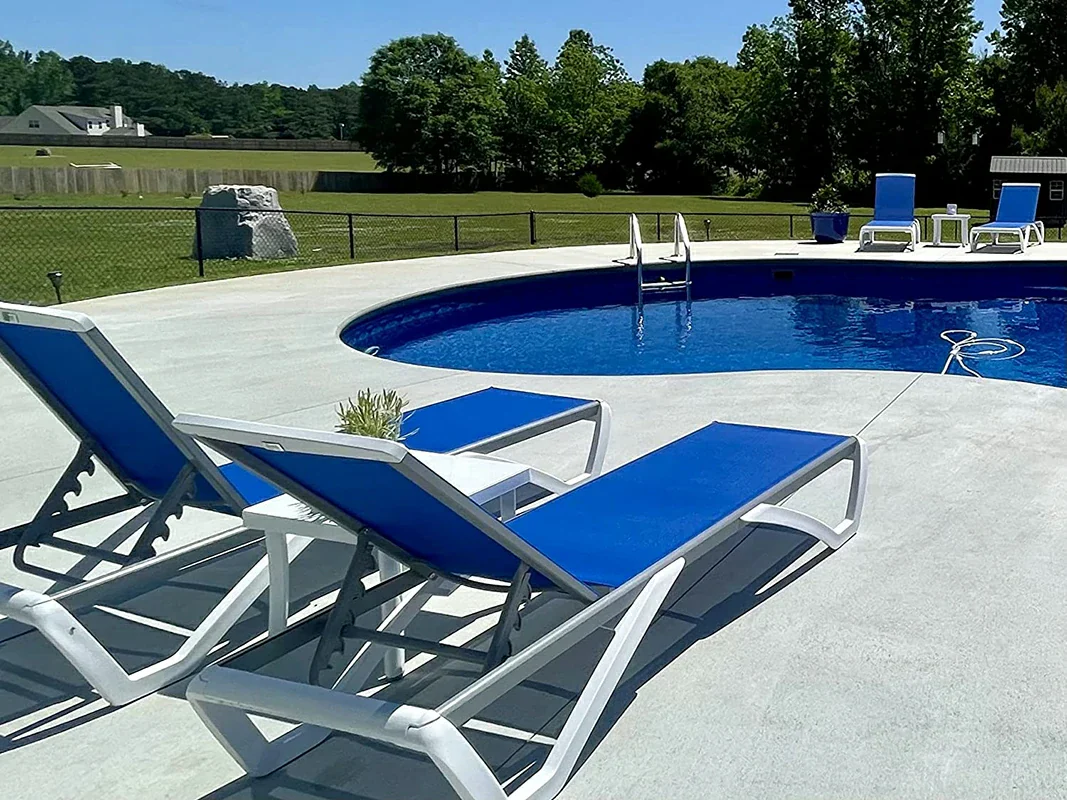Patio Chaise Lounge Sunbathing Chair Set of 3 (2 Chairs + 1 Table) - Image 12