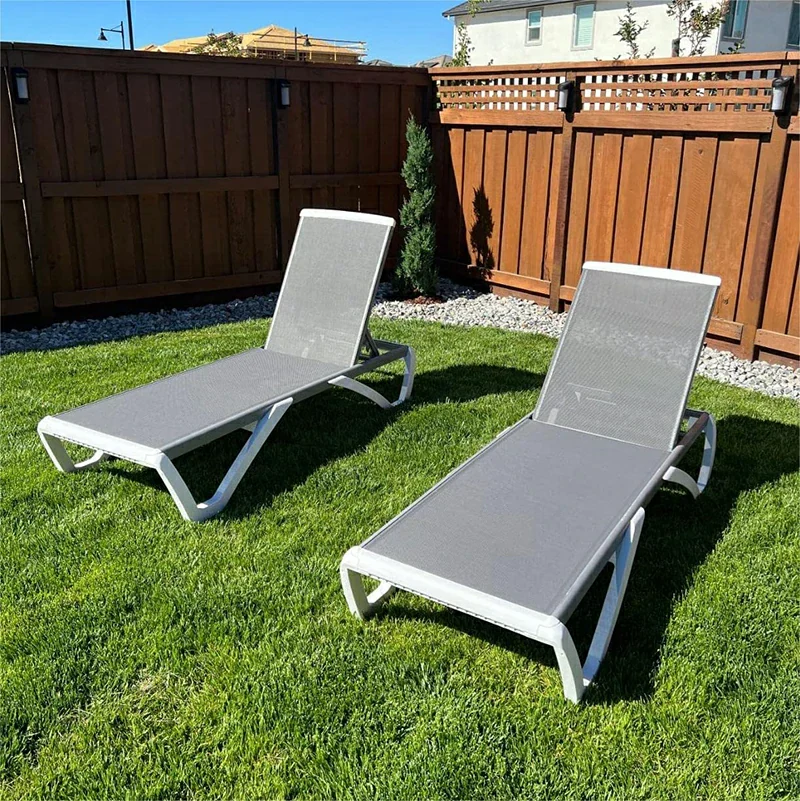 Patio Chaise Lounge Sunbathing Chair Set of 3 (2 Chairs + 1 Table) - Image 13