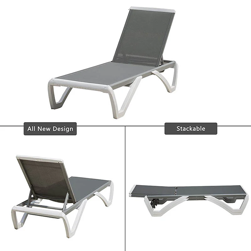 Patio Chaise Lounge Sunbathing Chair Set of 3 (2 Chairs + 1 Table) - Image 19