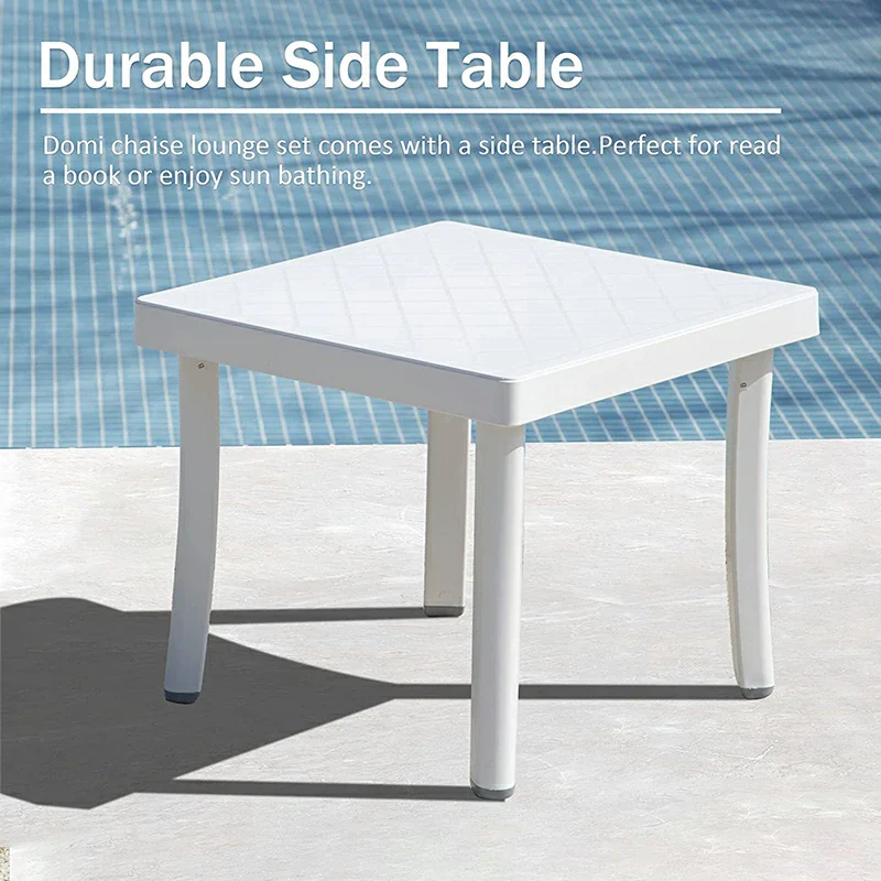 Patio Chaise Lounge Sunbathing Chair Set of 3 (2 Chairs + 1 Table) - Image 29