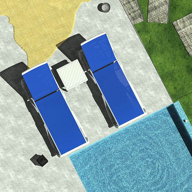 Patio Chaise Lounge Sunbathing Chair Set of 3 (2 Chairs + 1 Table) - Image 9