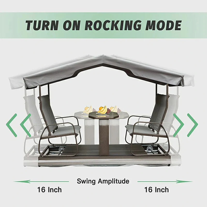 Patio Glider Benches with Canopy - Image 3