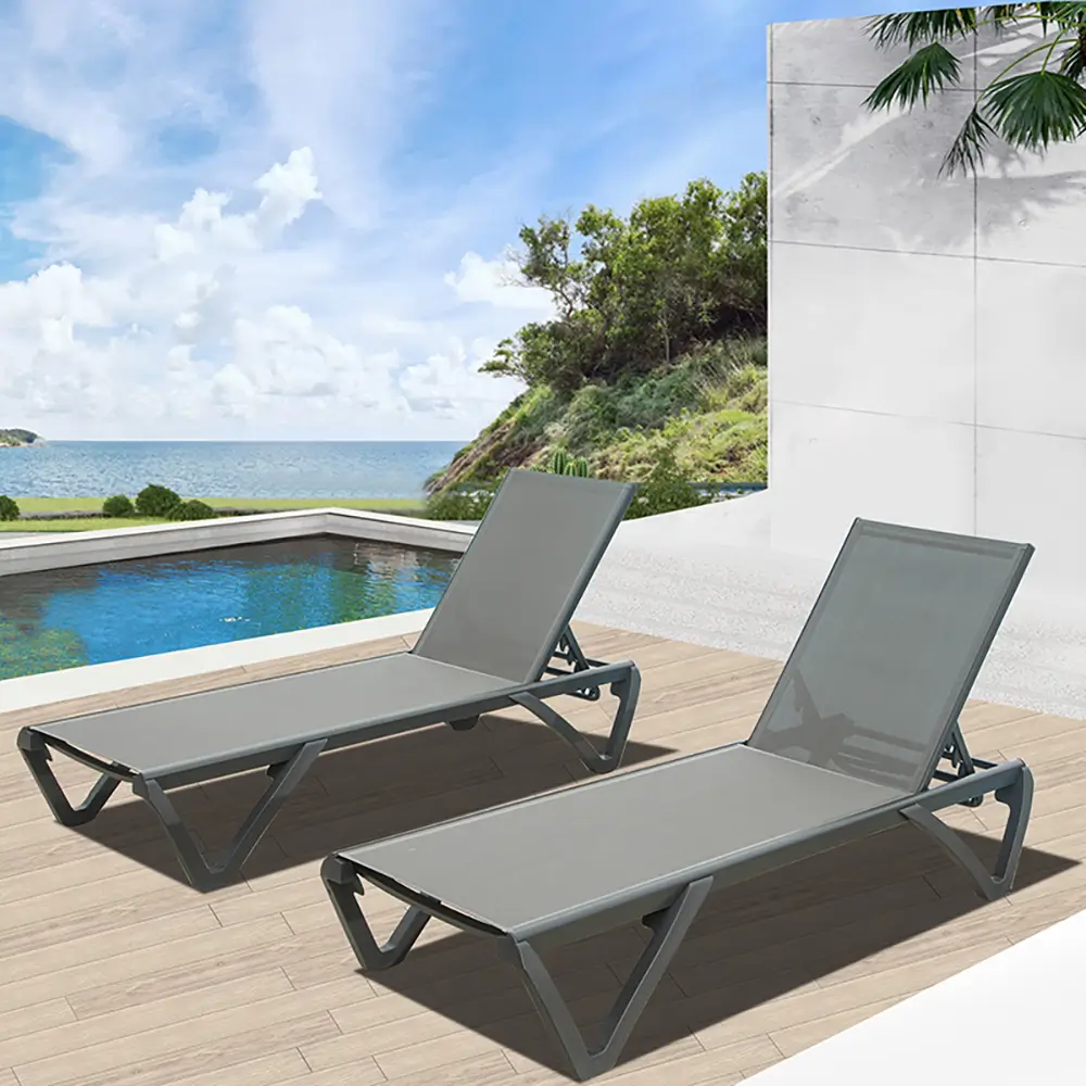 Patio Pool Lounge Chair Set (2 Chairs) - Image 12