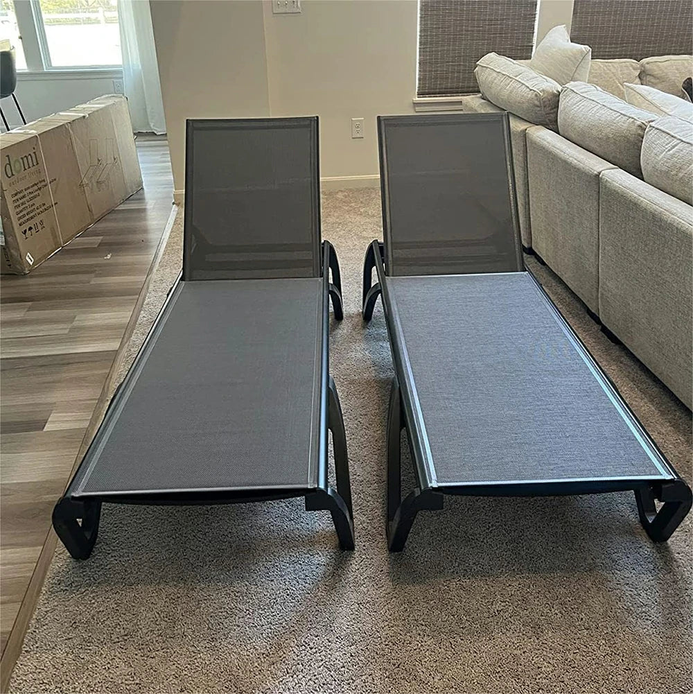 Patio Pool Lounge Chair Set (2 Chairs) - Image 14