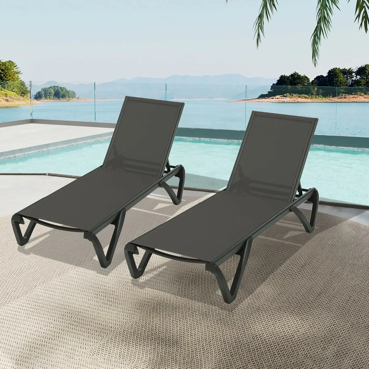 Patio Pool Lounge Chair Set (2 Chairs) - Image 33