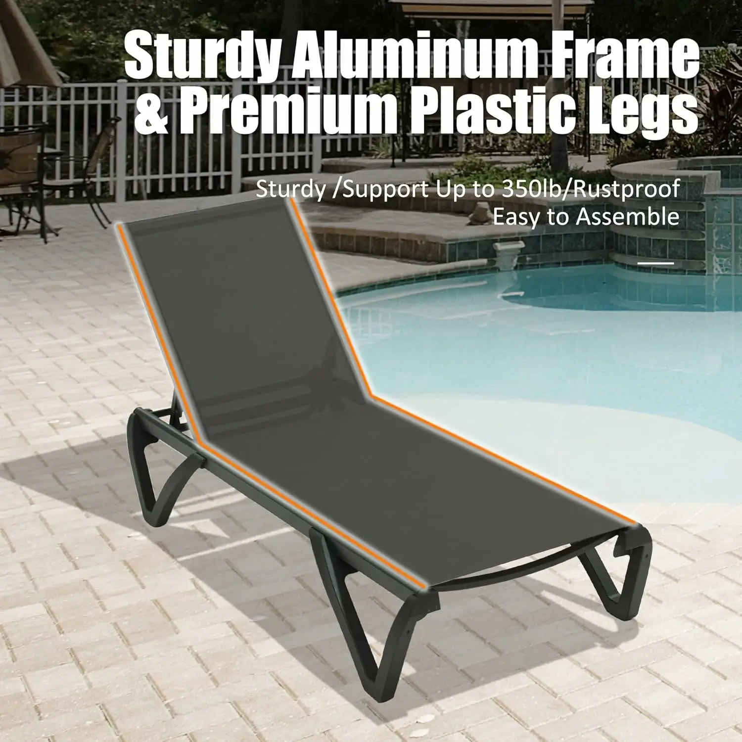 Patio Pool Lounge Chair Set (2 Chairs) - Image 35