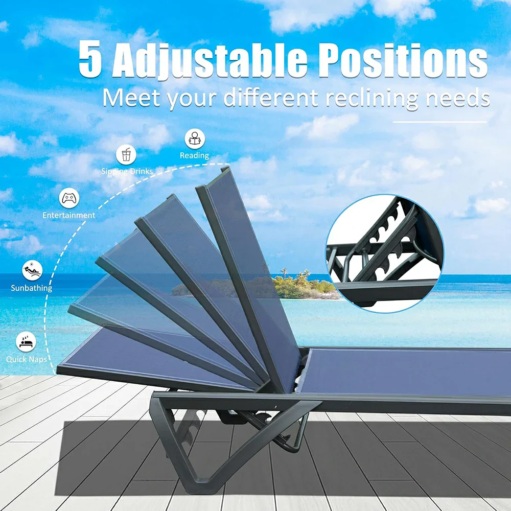 Patio Pool Lounge Chair Set (2 Chairs) - Image 4