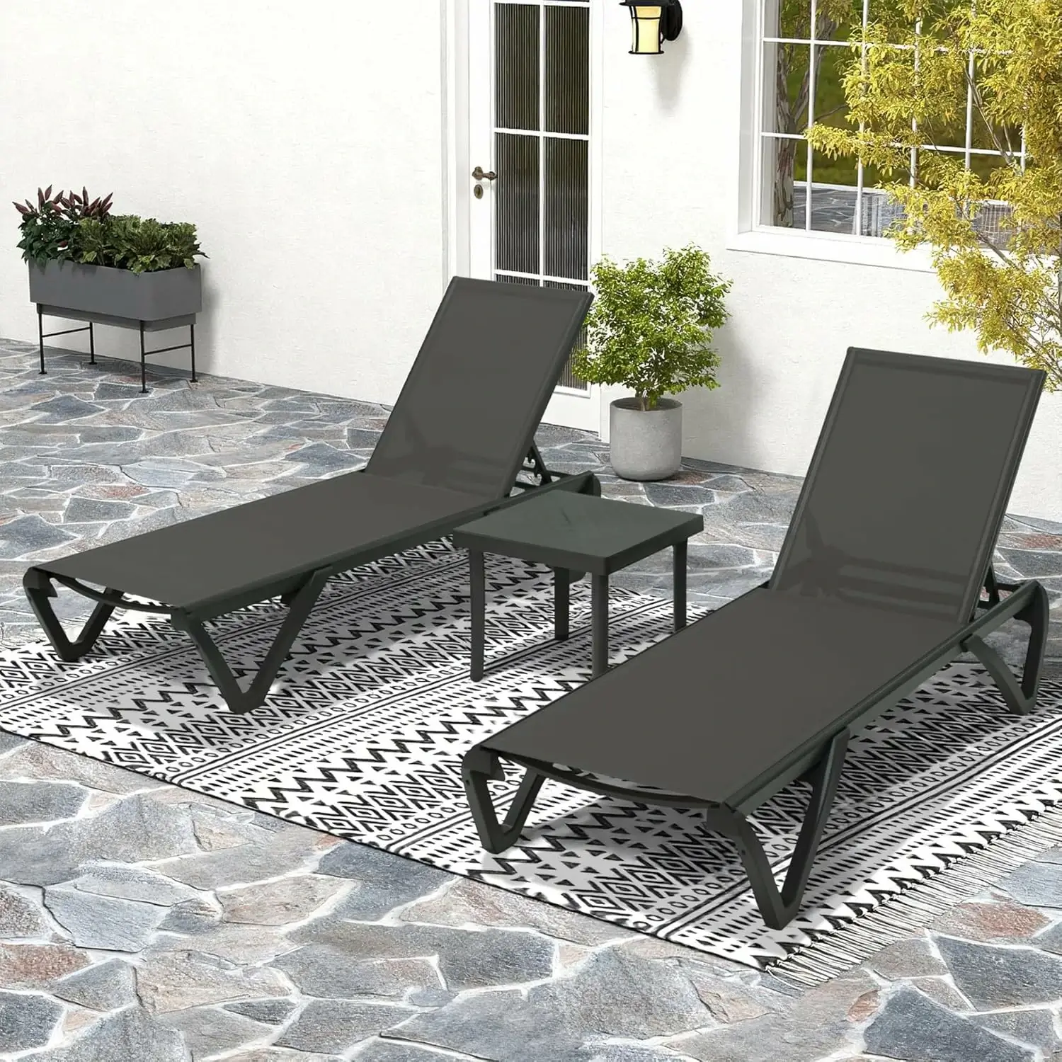 Patio Pool Lounge Chair Set (2 Chairs) - Image 40
