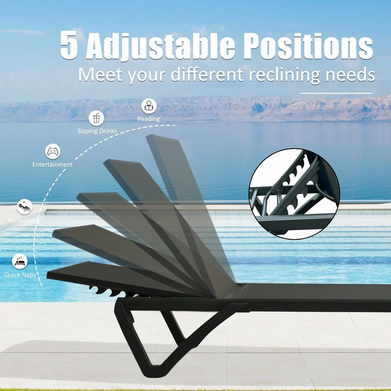 Patio Pool Lounge Chair Set (2 Chairs) - Image 44
