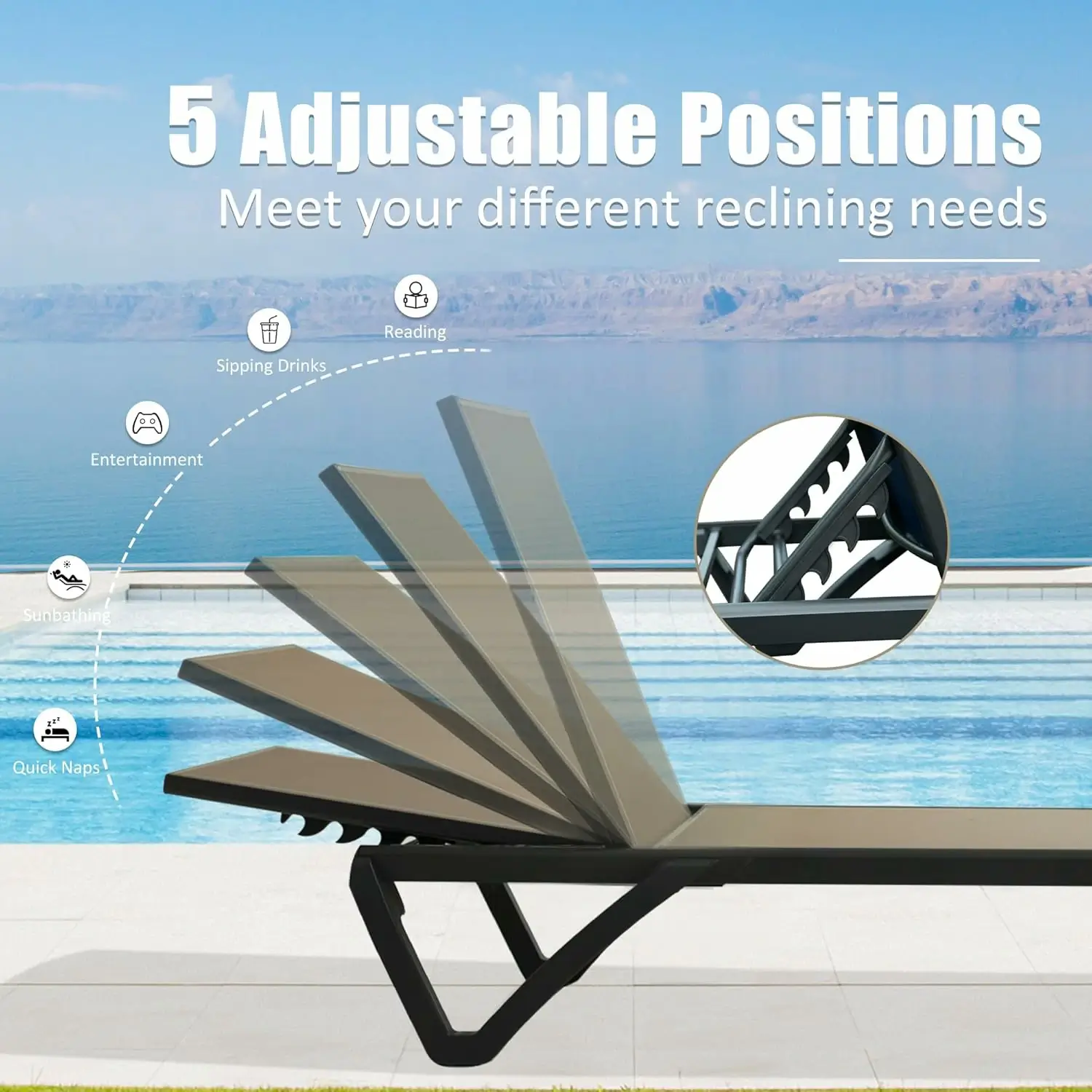Patio Pool Lounge Chair Set (2 Chairs) - Image 52