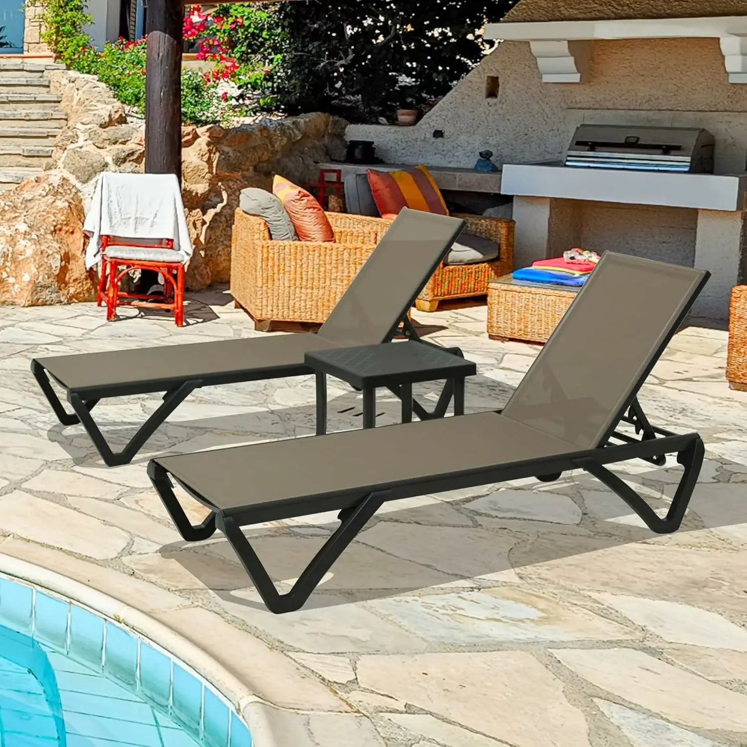 Patio Pool Lounge Chair Set (2 Chairs) - Image 63