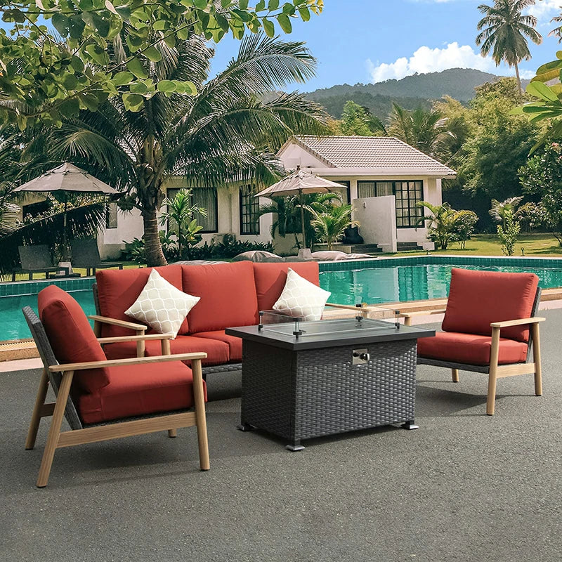 Patio Propane Fire Pit Rectangular Table - Image 10