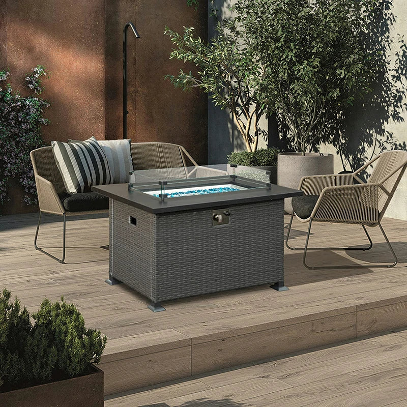 Patio Propane Fire Pit Rectangular Table - Image 11