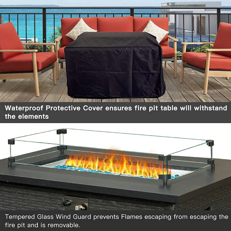 Patio Propane Fire Pit Rectangular Table - Image 18