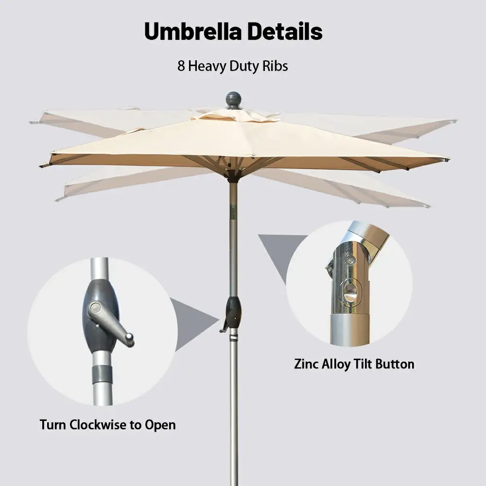 Patio Umbrella - Aluminum Rectangular Market Umbrella - Image 10