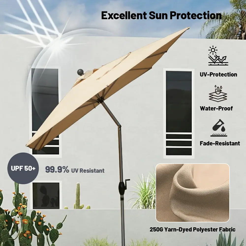 Patio Umbrella - Aluminum Rectangular Market Umbrella - Image 11