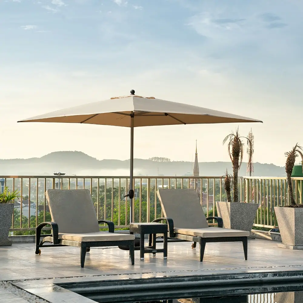 Patio Umbrella - Aluminum Rectangular Market Umbrella - Image 13